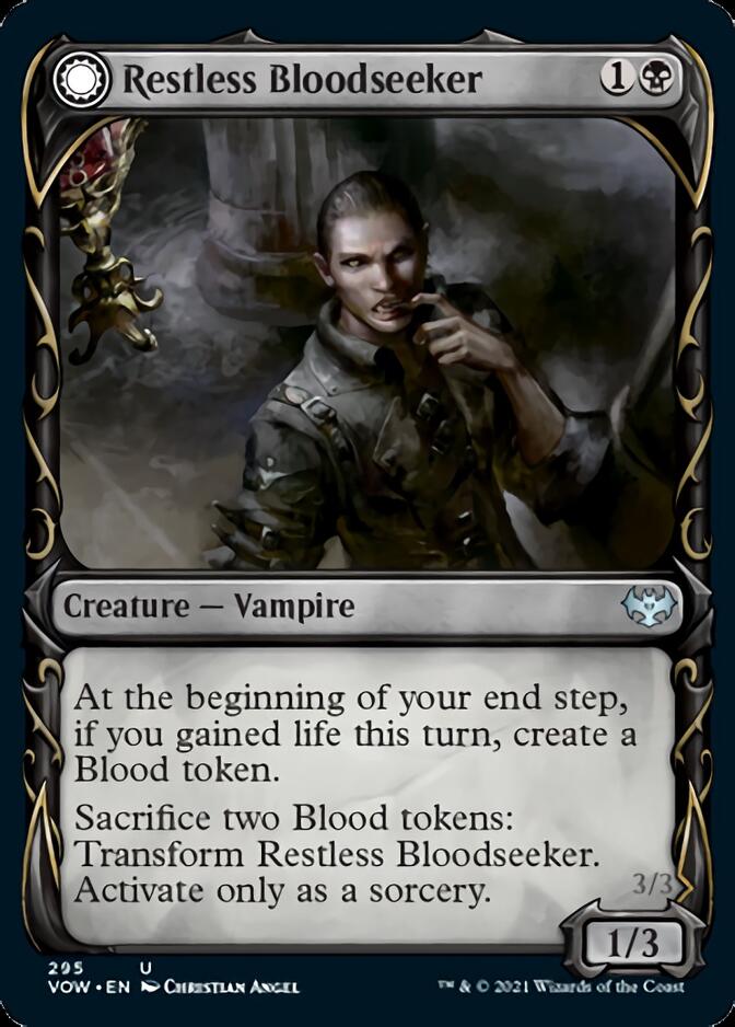 Restless Bloodseeker // Bloodsoaked Reveler (Showcase Fang Frame) [Innistrad: Crimson Vow] | Good Games Morley