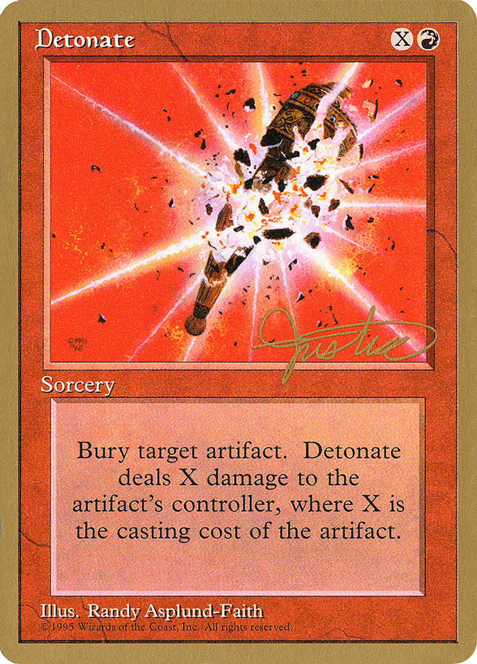 Detonate (Mark Justice) [Pro Tour Collector Set] | Good Games Morley