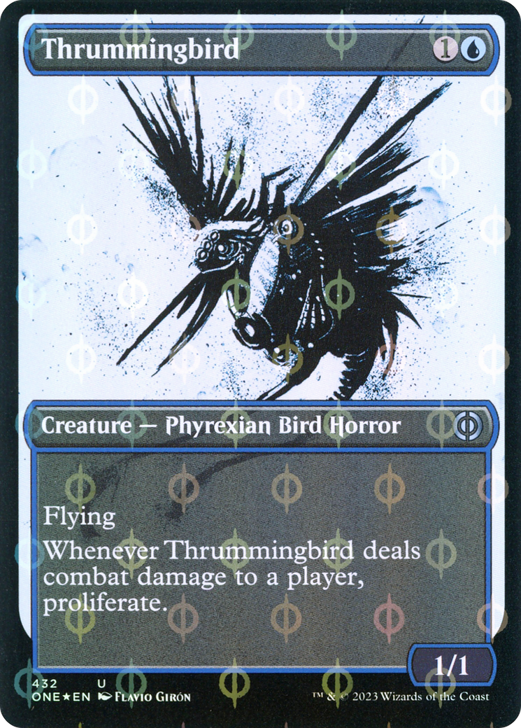 Thrummingbird (Showcase Ichor Step-and-Compleat Foil) [Phyrexia: All Will Be One] | Good Games Morley