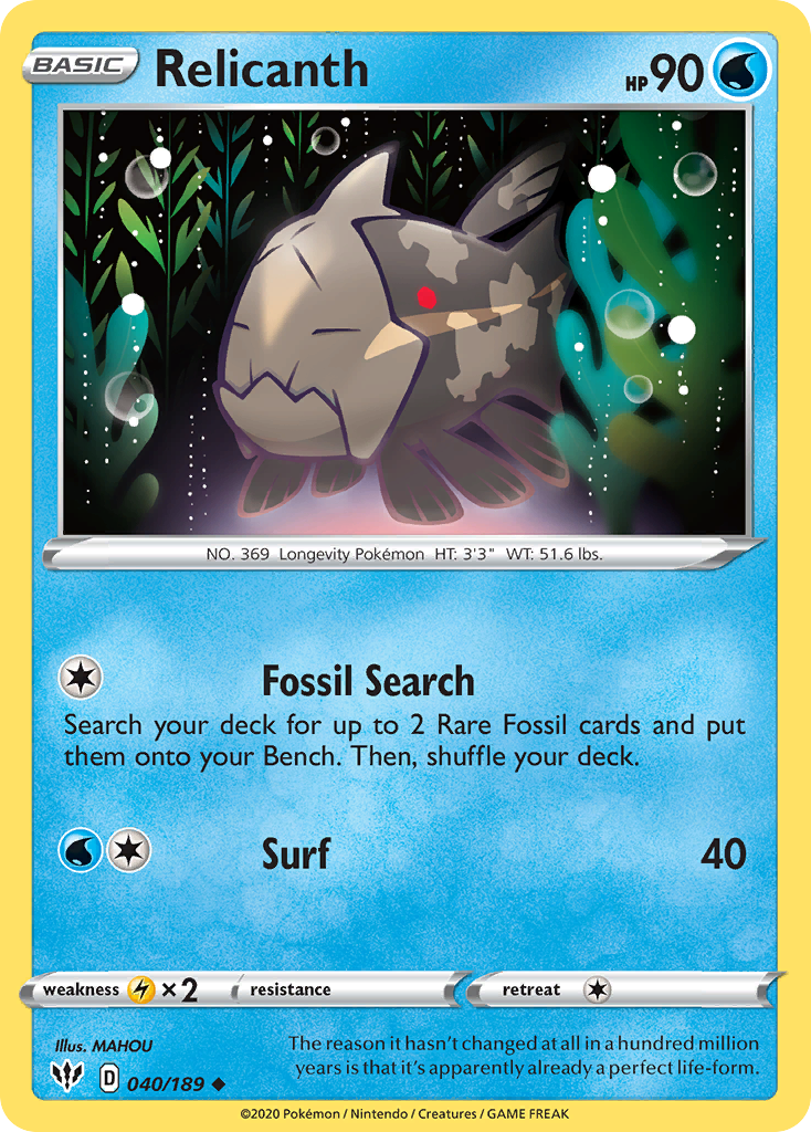 Relicanth (040/189) [Sword & Shield: Darkness Ablaze] | Good Games Morley