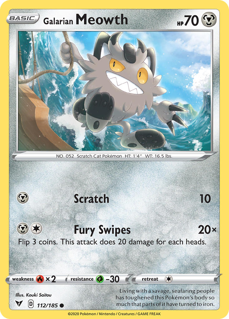 Galarian Meowth (112/185) [Sword & Shield: Vivid Voltage] | Good Games Morley