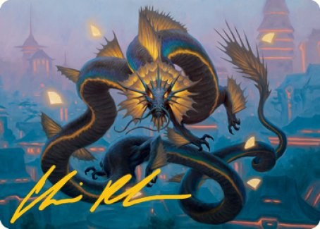 Ao, the Dawn Sky 1 Art Card (Gold-Stamped Signature) [Kamigawa: Neon Dynasty Art Series] | Good Games Morley