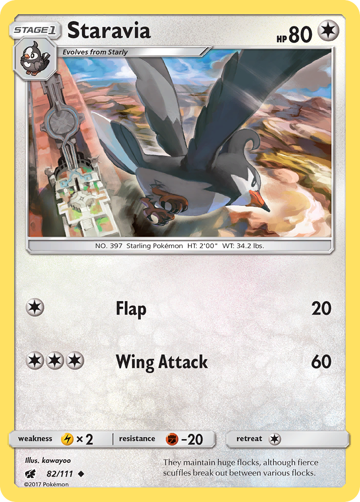 Staravia (82/111) [Sun & Moon: Crimson Invasion] | Good Games Morley