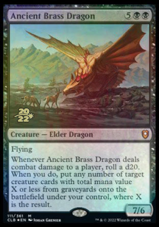 Ancient Brass Dragon [Commander Legends: Battle for Baldur's Gate Prerelease Promos] | Good Games Morley