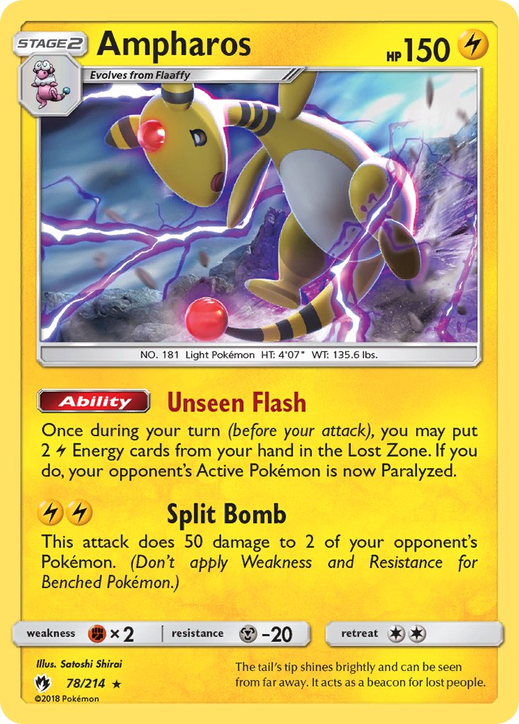 Ampharos (78/214) (Theme Deck Exclusive) [Sun & Moon: Lost Thunder] | Good Games Morley