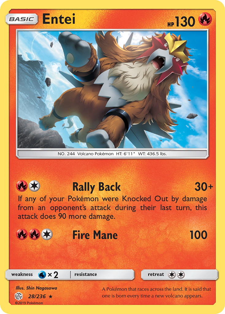 Entei (28/236) [Sun & Moon: Cosmic Eclipse] | Good Games Morley