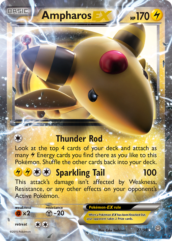 Ampharos EX (27/98) [XY: Ancient Origins] | Good Games Morley