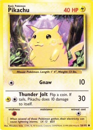 Pikachu (58/102) (Jumbo Card) [Base Set Unlimited] | Good Games Morley