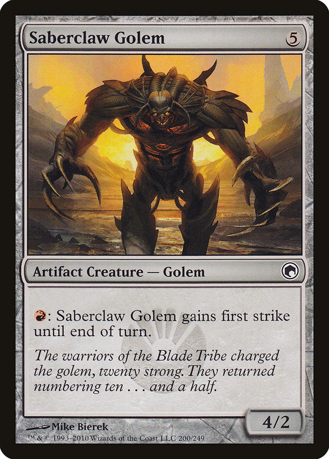 Saberclaw Golem [Scars of Mirrodin] | Good Games Morley