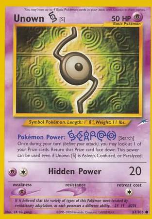Unown [S] (87/105) [Neo Destiny Unlimited] | Good Games Morley