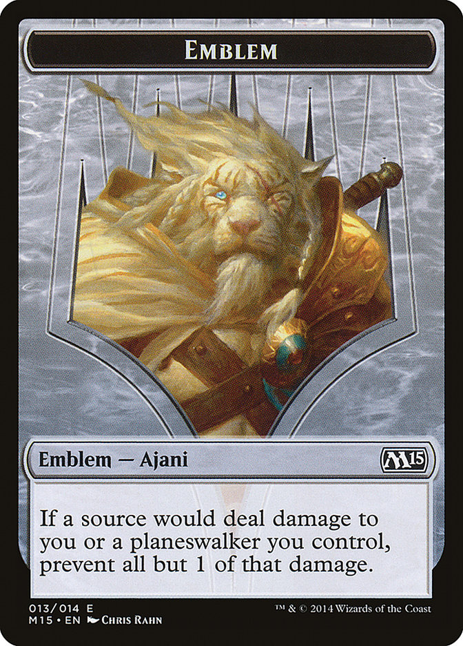 Ajani Steadfast Emblem [Magic 2015 Tokens] | Good Games Morley