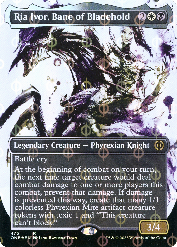 Ria Ivor, Bane of Bladehold (Borderless Ichor Step-and-Compleat Foil) [Phyrexia: All Will Be One] | Good Games Morley