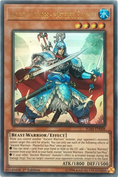 Ancient Warriors - Masterful Sun Mou [IGAS-EN008] Ultra Rare | Good Games Morley