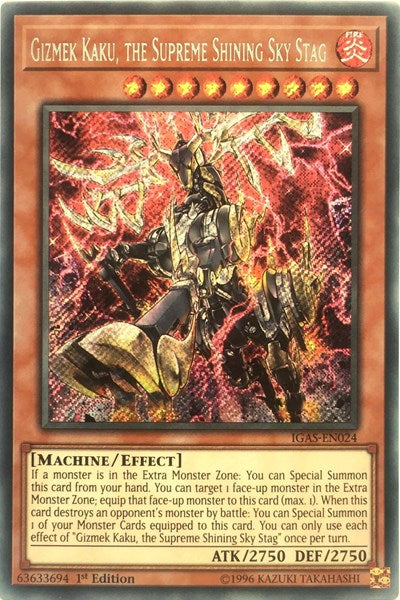 Gizmek Kaku, the Supreme Shining Sky Stag [IGAS-EN024] Secret Rare | Good Games Morley