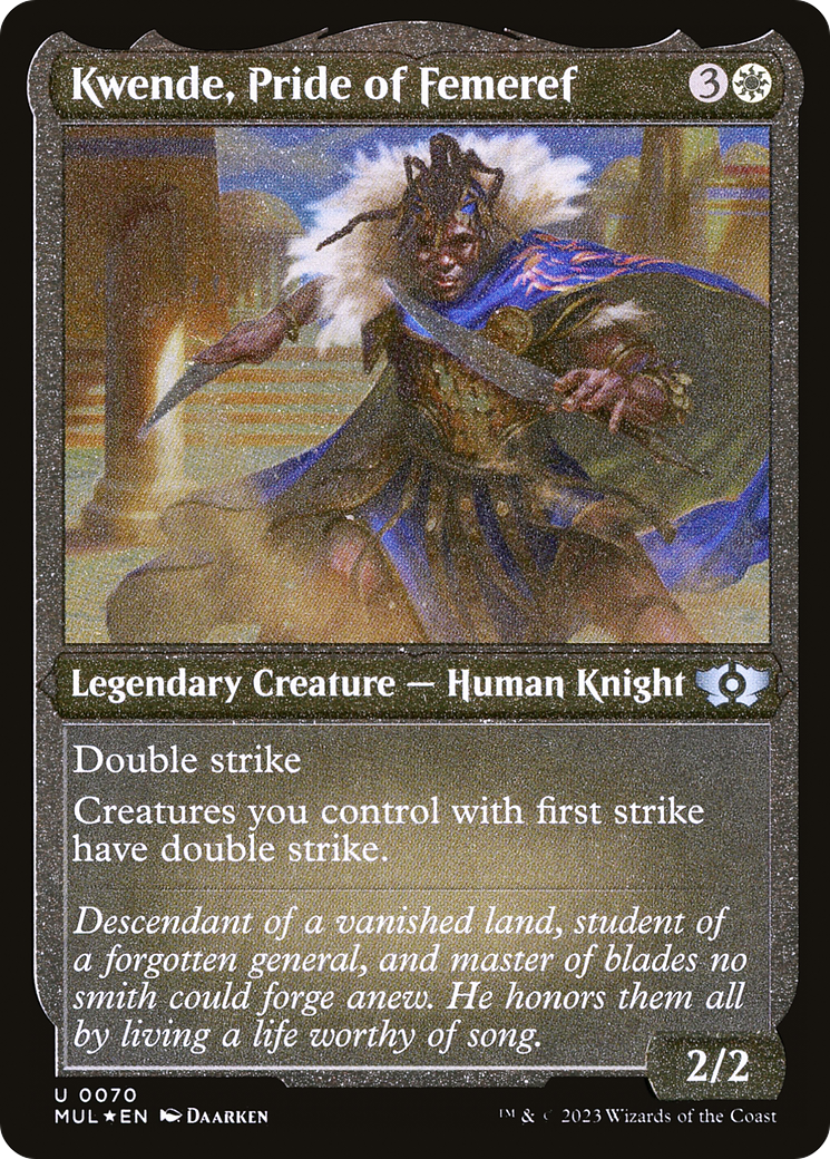 Kwende, Pride of Femeref (Foil Etched) [Multiverse Legends] | Good Games Morley