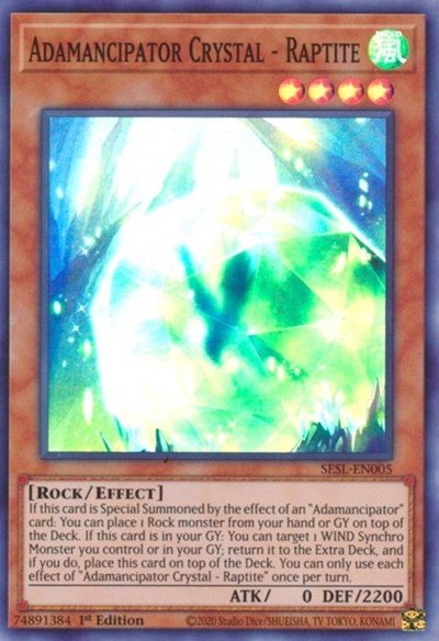 Adamancipator Crystal - Raptite [SESL-EN005] Super Rare | Good Games Morley