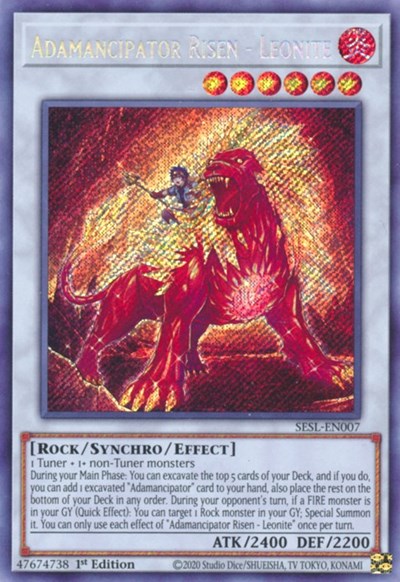 Adamancipator Risen - Leonite [SESL-EN007] Secret Rare | Good Games Morley