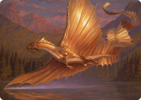 Adult Gold Dragon Art Card [Dungeons & Dragons: Adventures in the Forgotten Realms Art Series] | Good Games Morley