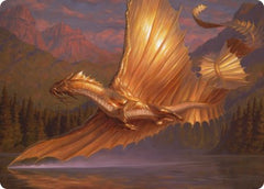 Adult Gold Dragon Art Card [Dungeons & Dragons: Adventures in the Forgotten Realms Art Series] | Good Games Morley
