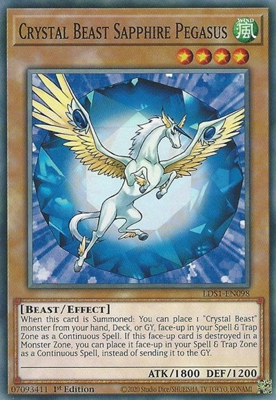 Crystal Beast Sapphire Pegasus [LDS1-EN098] Common | Good Games Morley