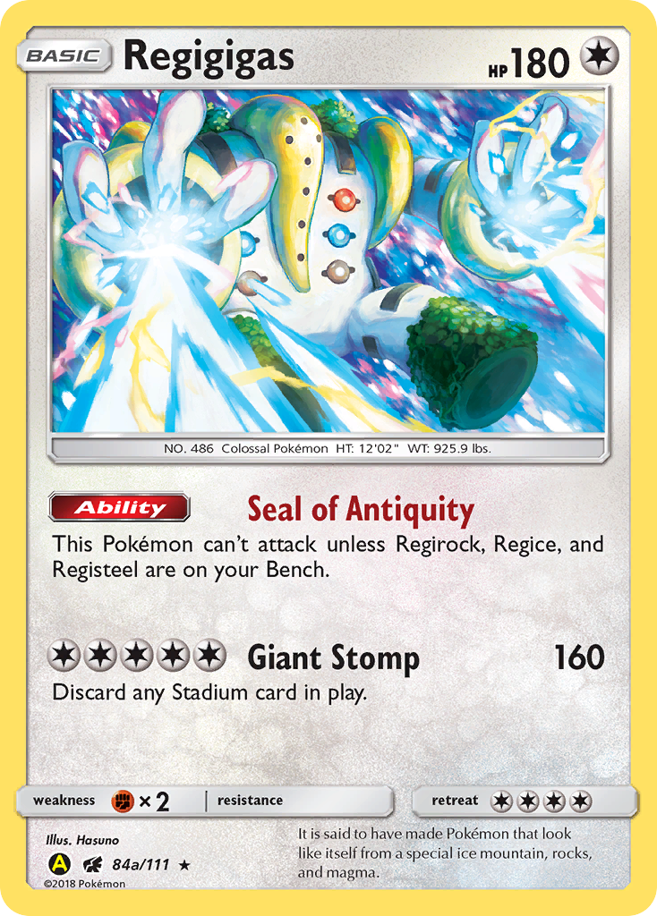 Regigigas (84a/111) (Alternate Art Promo) [Sun & Moon: Crimson Invasion] | Good Games Morley