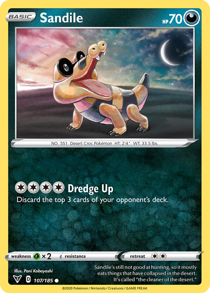Sandile (107/185) [Sword & Shield: Vivid Voltage] | Good Games Morley