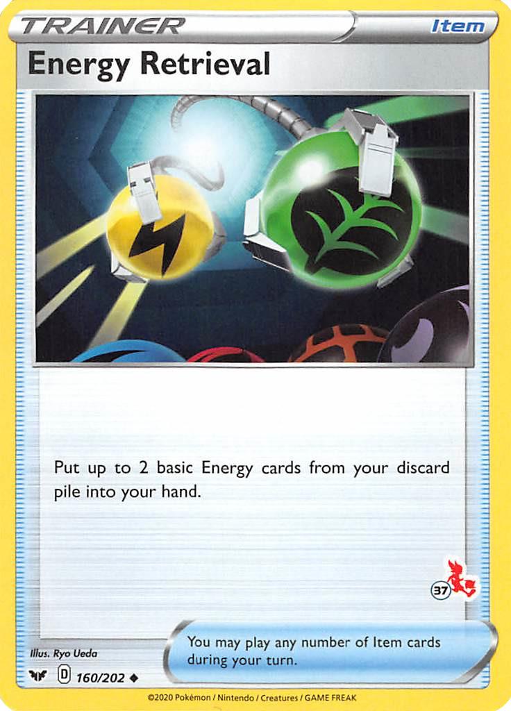 Energy Retrieval (160/202) (Cinderace Stamp #37) [Battle Academy 2022] | Good Games Morley