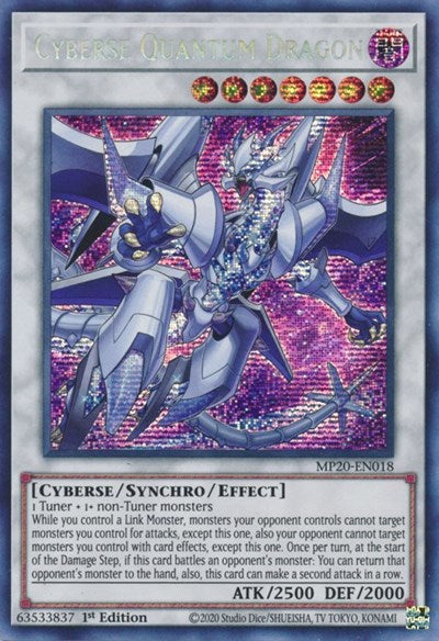Cyberse Quantum Dragon [MP20-EN018] Prismatic Secret Rare | Good Games Morley