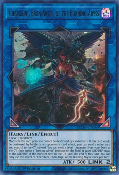 Cherubini, Ebon Angel of the Burning Abyss [MP20-EN096] Ultra Rare | Good Games Morley