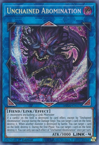 Unchained Abomination [MP20-EN175] Prismatic Secret Rare | Good Games Morley