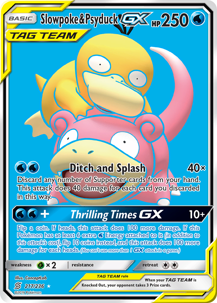 Slowpoke & Psyduck GX (217/236) [Sun & Moon: Unified Minds] | Good Games Morley