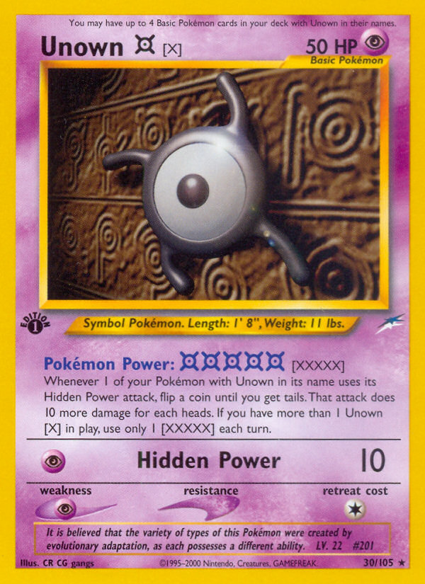 Unown [X] (30/105) [Neo Destiny 1st Edition] | Good Games Morley