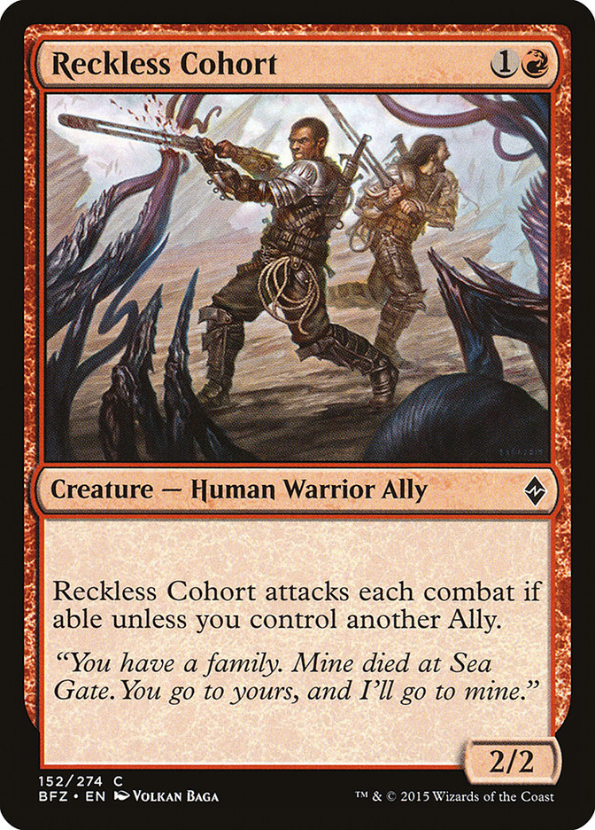 Reckless Cohort [Battle for Zendikar] | Good Games Morley