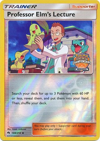 Professor Elm's Lecture (188/214) (Regional Championship Promo) [Sun & Moon: Lost Thunder] | Good Games Morley