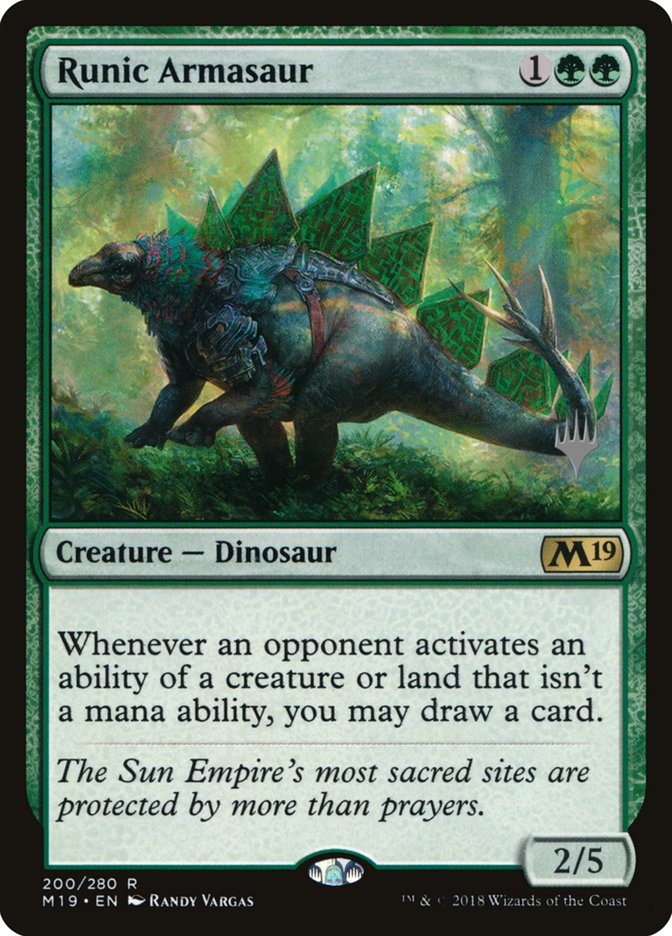 Runic Armasaur (Promo Pack) [Core Set 2019 Promos] | Good Games Morley