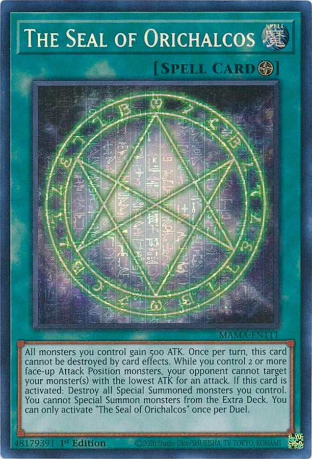 The Seal of Orichalcos [MAMA-EN111] Secret Pharaoh's Rare | Good Games Morley