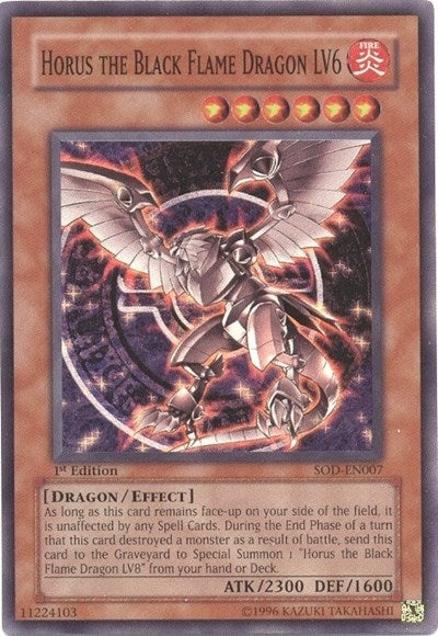 Horus the Black Flame Dragon LV6 [SOD-EN007] Super Rare | Good Games Morley