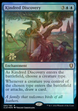 Kindred Discovery [Commander Legends: Battle for Baldur's Gate Prerelease Promos] | Good Games Morley