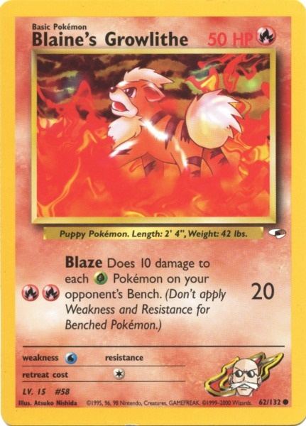 Blaine's Growlithe (62/132) [Gym Heroes Unlimited] | Good Games Morley