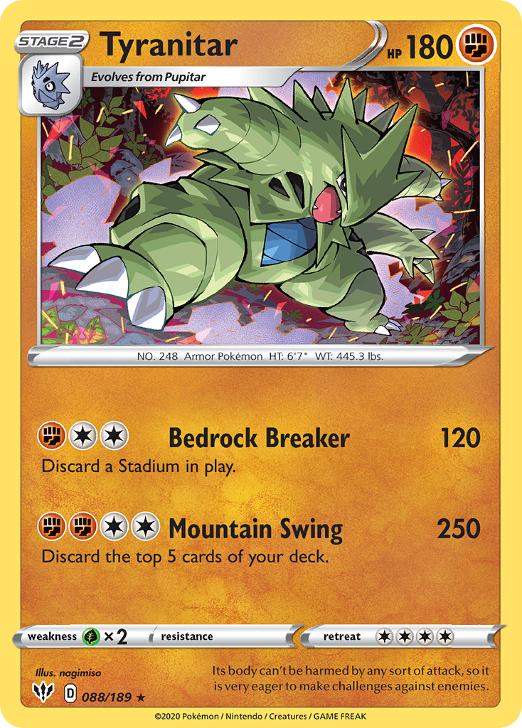 Tyranitar (088/189) [Sword & Shield: Darkness Ablaze] | Good Games Morley