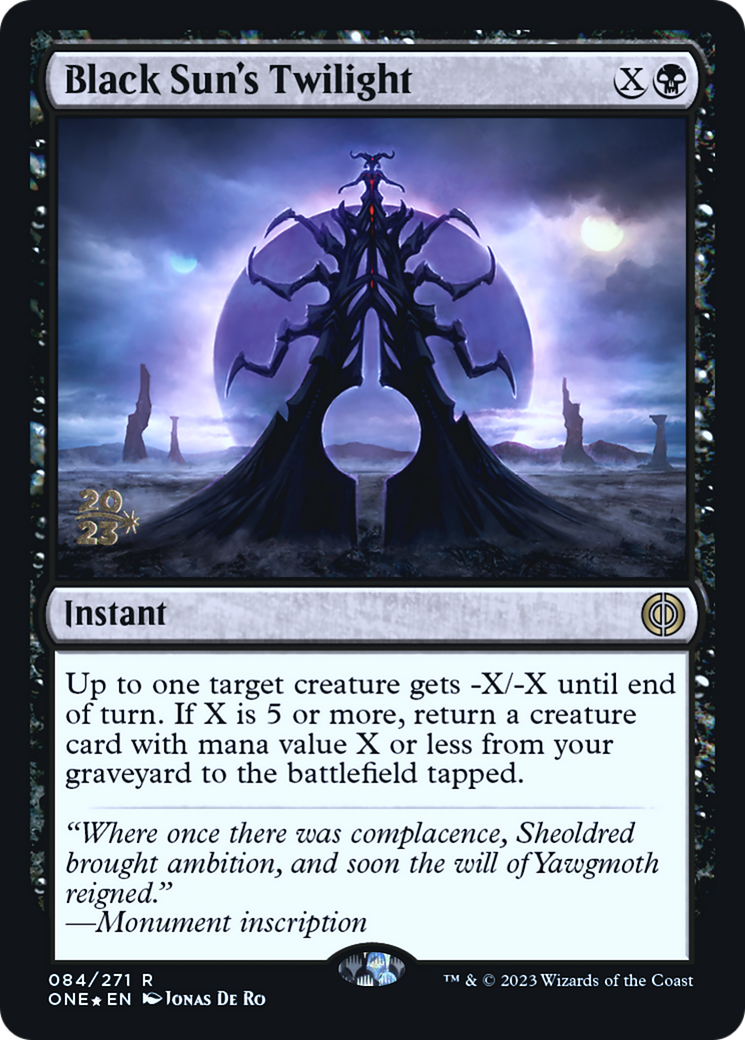 Black Sun's Twilight [Phyrexia: All Will Be One Prerelease Promos] | Good Games Morley