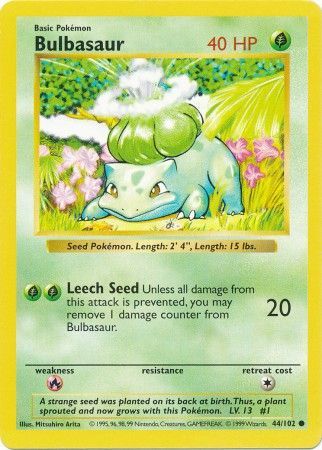 Bulbasaur (44/102) [Base Set Shadowless Unlimited] | Good Games Morley