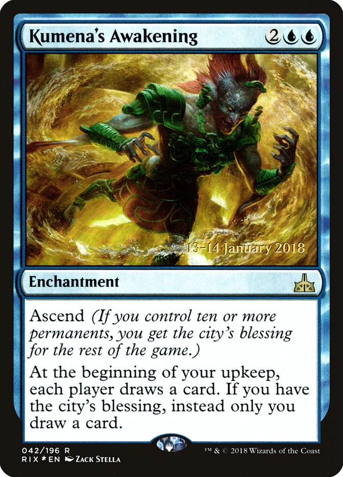 Kumena's Awakening [Rivals of Ixalan Prerelease Promos] | Good Games Morley