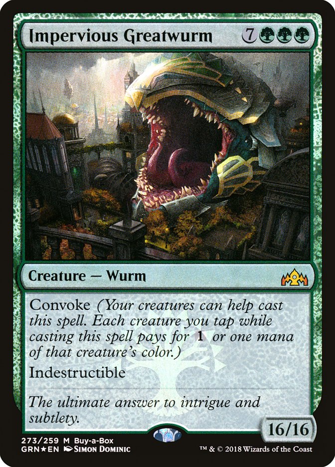 Impervious Greatwurm (Buy-A-Box) [Guilds of Ravnica] | Good Games Morley