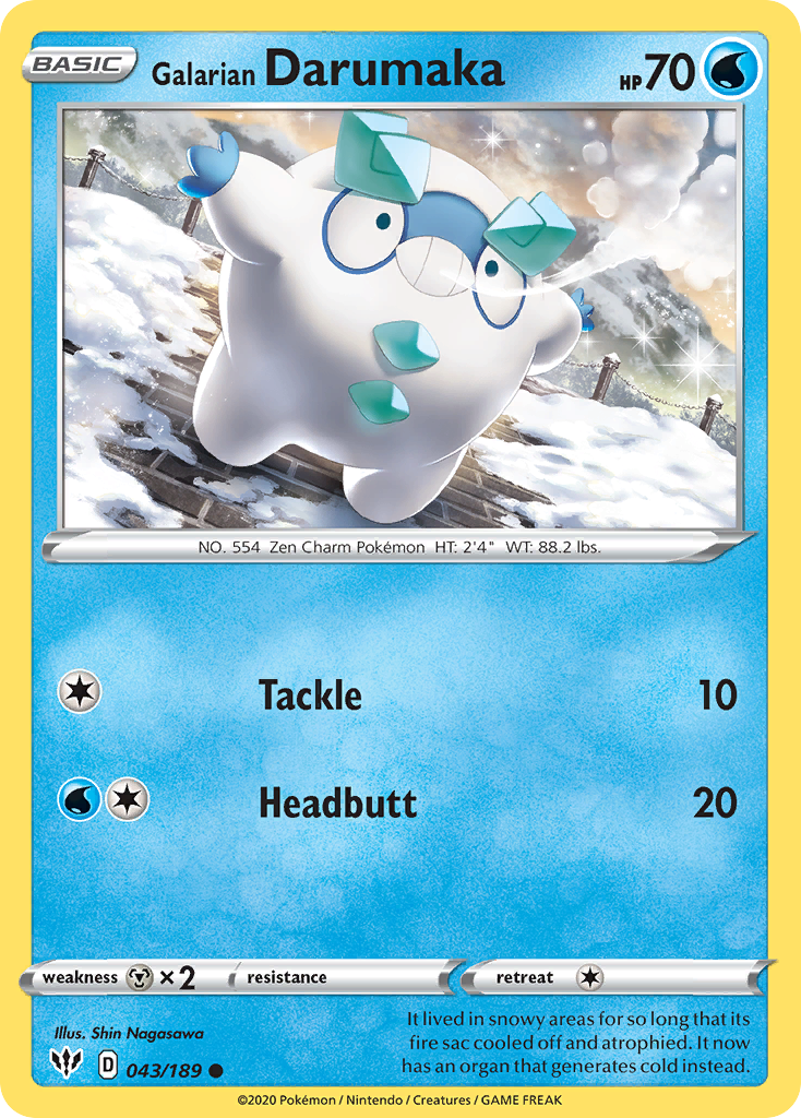 Galarian Darumaka (043/189) [Sword & Shield: Darkness Ablaze] | Good Games Morley