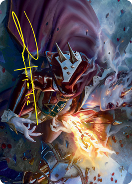 Flame-Blessed Bolt Art Card (Gold-Stamped Signature) [Innistrad: Crimson Vow Art Series] | Good Games Morley