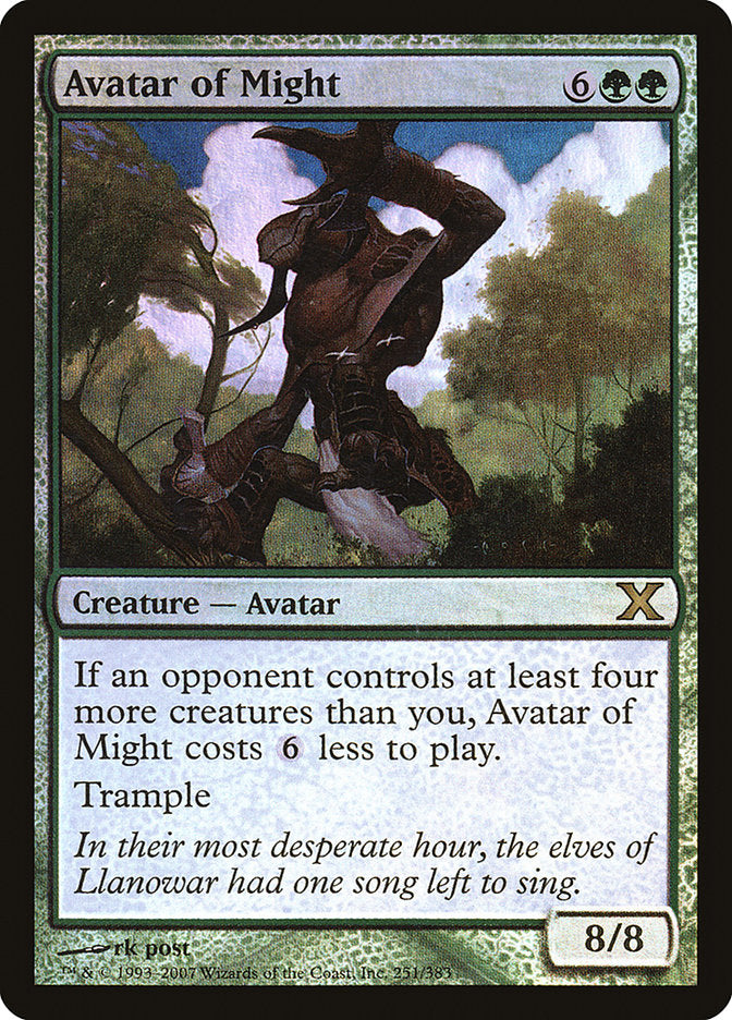 Avatar of Might (Premium Foil) [Tenth Edition] | Good Games Morley