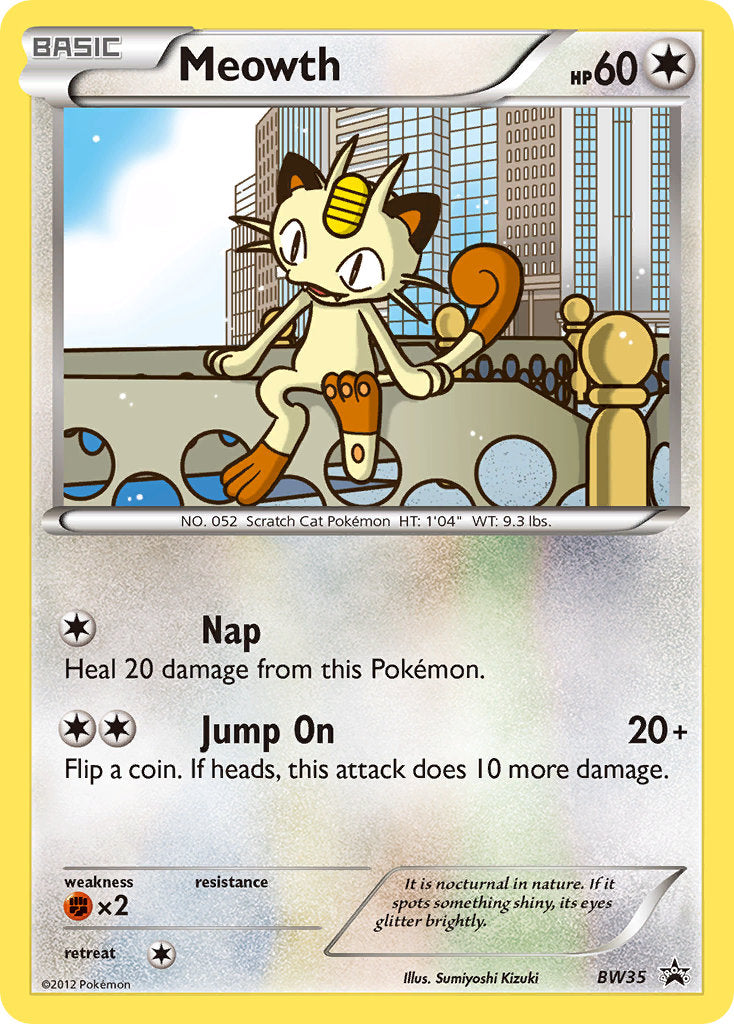 Meowth (BW35) (Cosmos Holo) [Black & White: Black Star Promos] | Good Games Morley