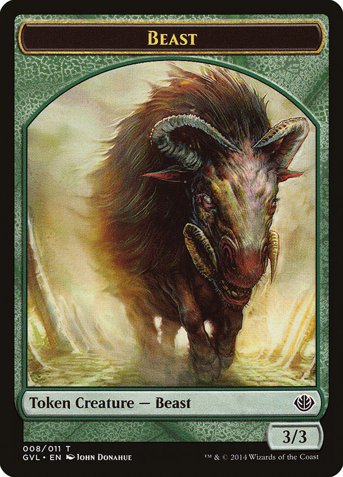 Beast Token (008/011) (Garruk vs. Liliana) [Duel Decks Anthology Tokens] | Good Games Morley