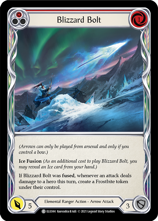 Blizzard Bolt (Red) [ELE044] (Tales of Aria)  1st Edition Rainbow Foil | Good Games Morley